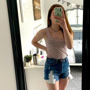 high rise ripped hollister shorts